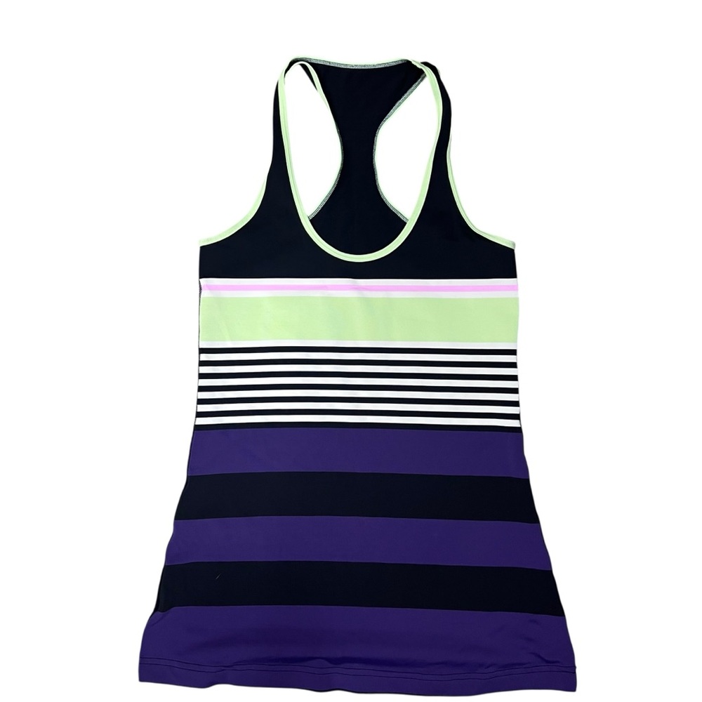 Lululemon 2014 Seawheeze Cool Racerback Tank Seawall Stripe Sz 6